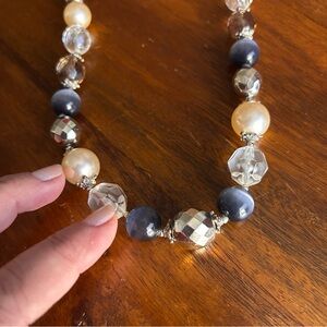 Elegant Vintage Artisan Multi-Color Beaded Choker Necklace